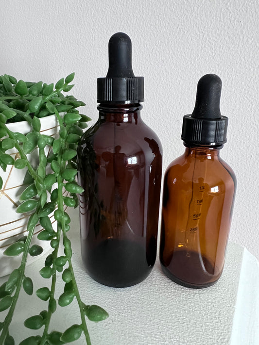 Empty Graduated Glass Dropper Bottle 2oz/4oz